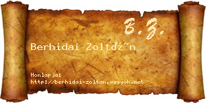 Berhidai Zoltán névjegykártya